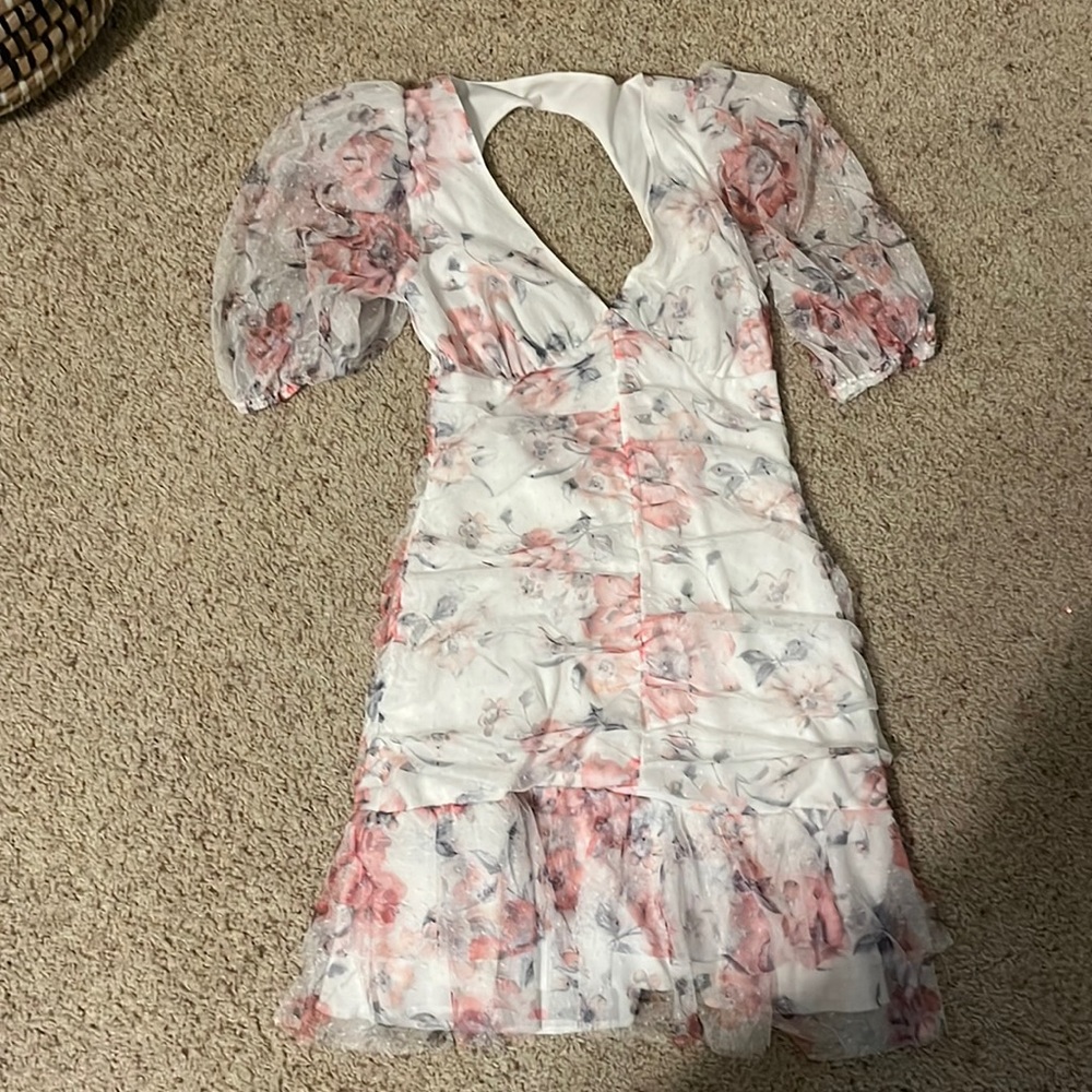 Puff sleeve floral dress